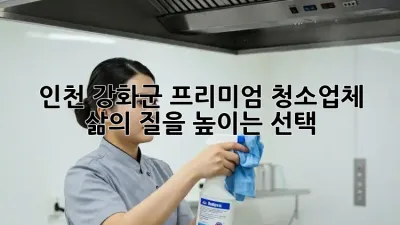 인천 강화군 프리미엄 청소업체: 삶의 질을 높이는 선택